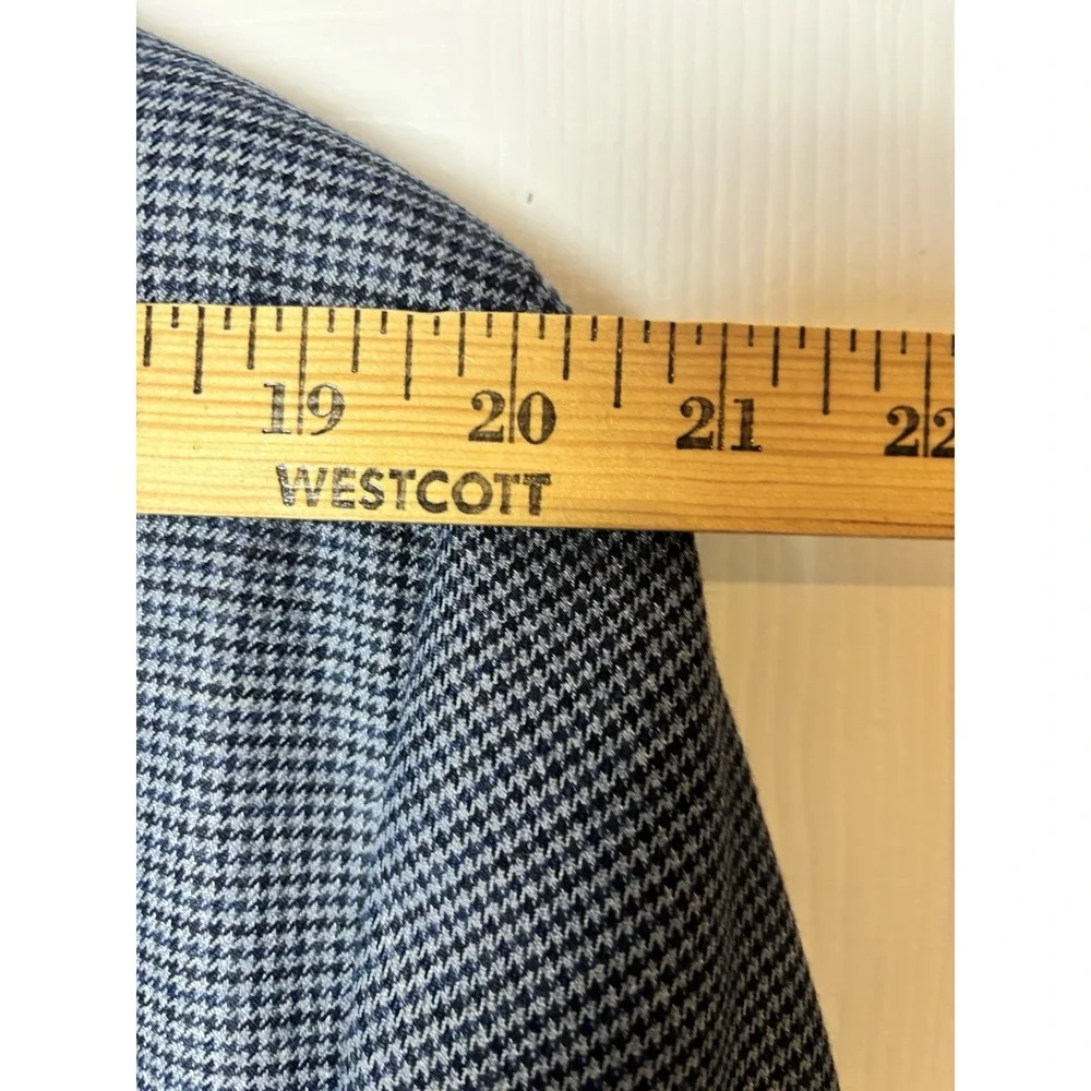 Chaps Mens 48R‎ Wool Sport Coat Navy Houndstooth Office Academia Casual